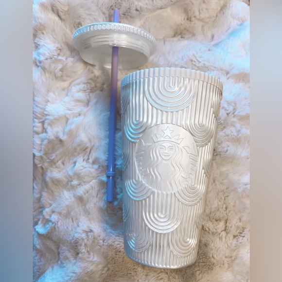 NEW 🌸SPRING COLLECTION🌸Starbucks 2023 Spring Pearl White Mermaid Cold Cup 16oz - Picture 4 of 5